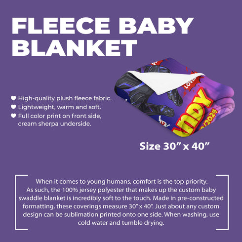 Personalized Baby Blanket – Black Panther Superhero Style | Custom Name & Date | Gift for Baby Boy